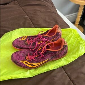 Saucony Pink and Orange Racing Flats